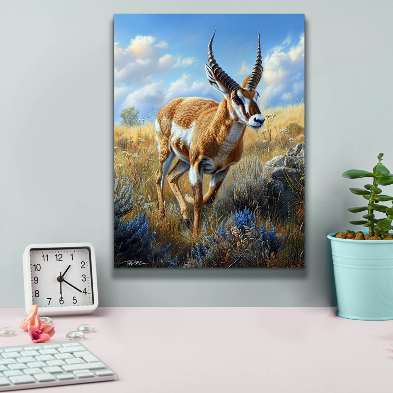 «Antelope» par Momart, art mural sur toile, H 16 po x l 12 po x P 0,75 po
