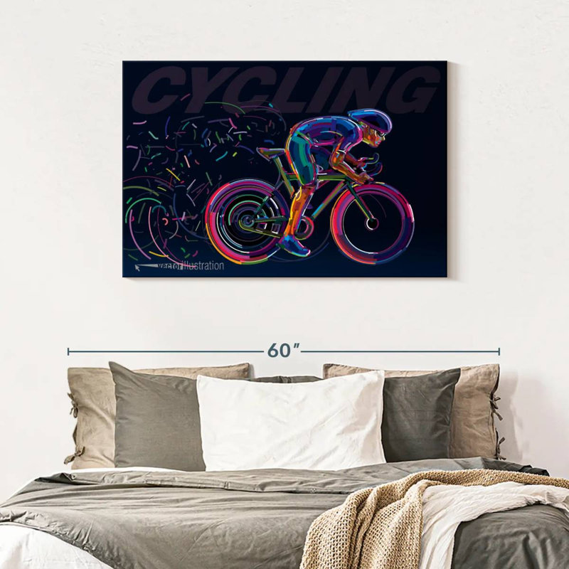 Sirci abstrait à vélo, H 30 po x l 45 po