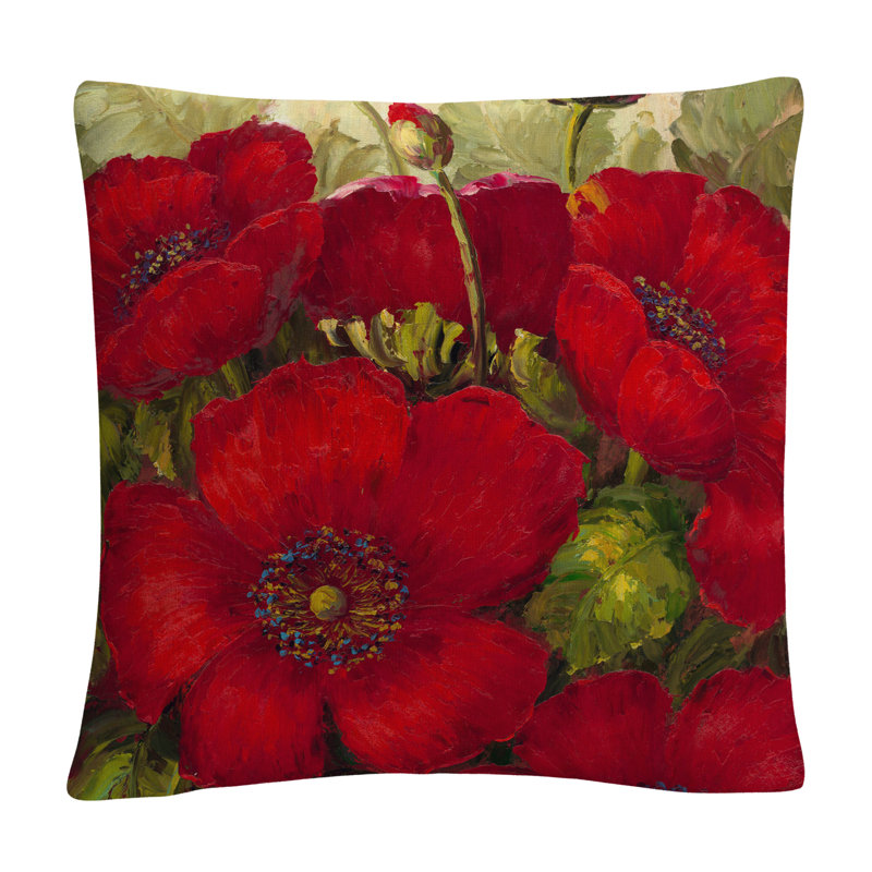 Coussin décoratif 16 x 16 Rio «Poppies II»
