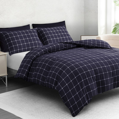 Microfiber Geometric Duvet Cover Set