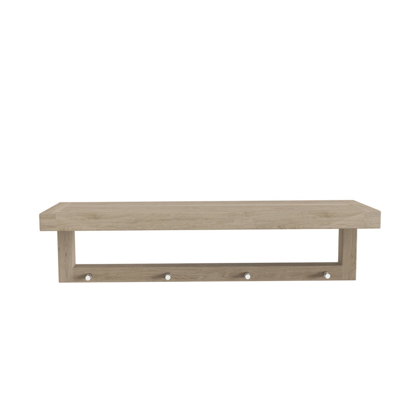 Moa Teak Floating Shelf, 8" H x 30" W x 9" D