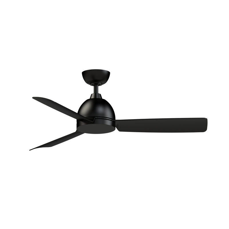 Starboard NL 52 inch Indoor/Outdoor Marine Grade Ceiling Fan - Black with Black blades, Matte Black, Matte Black