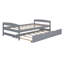 Lit plateforme simple avec lit gigogne - Lit simple en bois massif pour chambre et chambre d'amis, gris-169247569