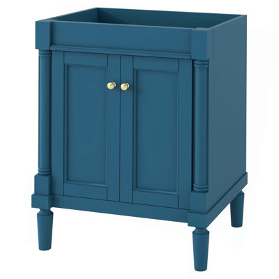Meuble-lavabo 24 po sans lavabo, meuble de rangement moderne à 2 niveaux, meuble-lavabo simple, grandes tablettes de rangement