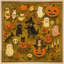 Mignon fantôme, impression sur toile encadrée, décoration murale d'Halloween-118760052-118760049