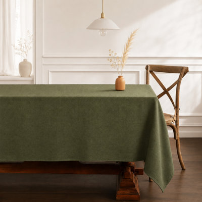 Heavyweight Linen Textured Rectangle Spill Resistant Tablecloth