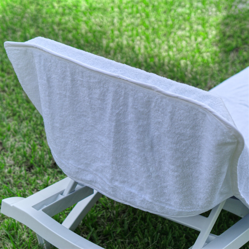 Housse pour chaise longue de patio en Ratine, Blanc