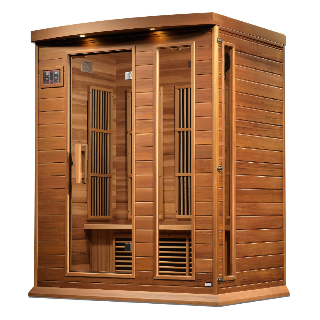 Dynamic Infrared 3 - Person Indoor Bluetooth Compatible FAR Infrared Sauna in Cedar Dynamic Infrared