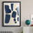 Blue Pieces I - Organic Shapes Wall Art, Matted and Framed Under Acrylic Glass, Set of 2, Large Living Room Wall Art-413902392-413902371