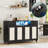 Rattan Sideboard Buffet Cabinet with 2 Drawers, 4 Doors, Adjustable Shelves, and Built-In Power Outlets-897422210