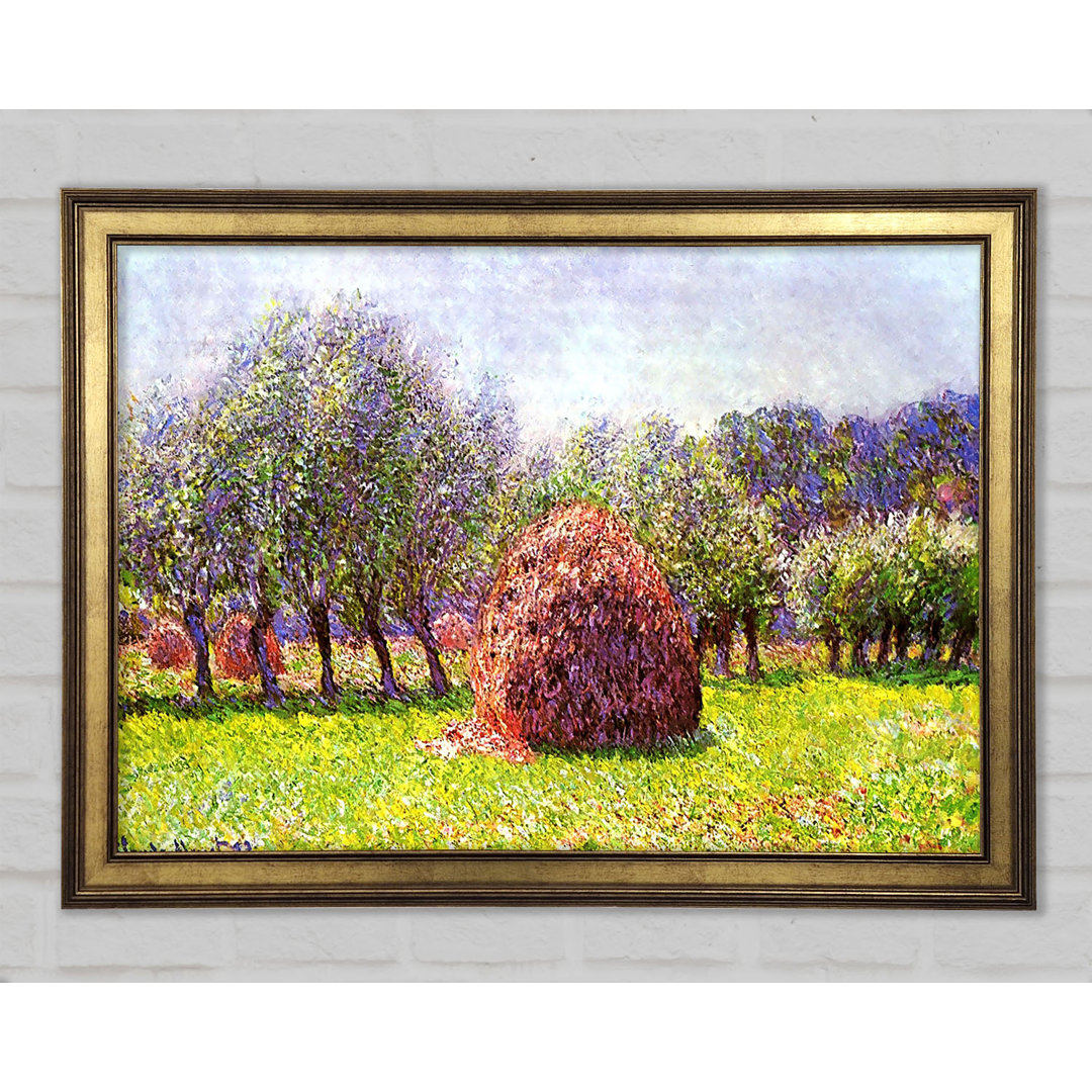 Heuhaufen auf dem Feld von Monet - Einzelne Bilderrahmen Kunstdrucke