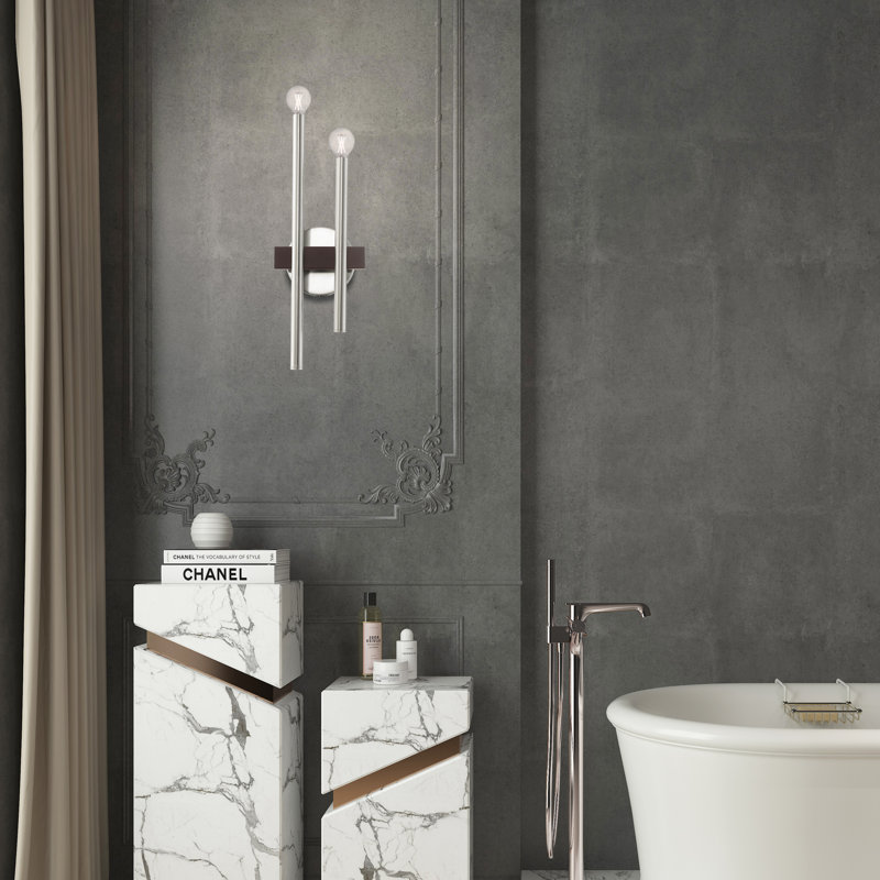 Arkeem Steel Armed Sconce, Brushed Nickel