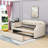 Twin Upholstered Daybed with Trundle and Slats