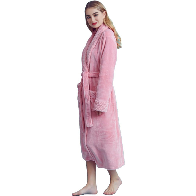 Peignoir en molleton avec poches Vasco, M / G, Rose