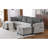 113.4" Sectional Sofa Pull-Out Sofa Bed Versatile Sofa Sleeper With Large Storage Space, Two USB Ports And Two Cup Holders For Living Room, Grey-45884229