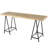 Yoram Wooden Brown Console Table with Black Metal Supports