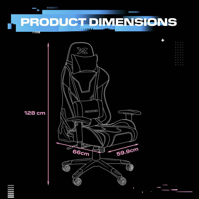 X Rocker Agility Esports Gaming Chair, Pink/Blue