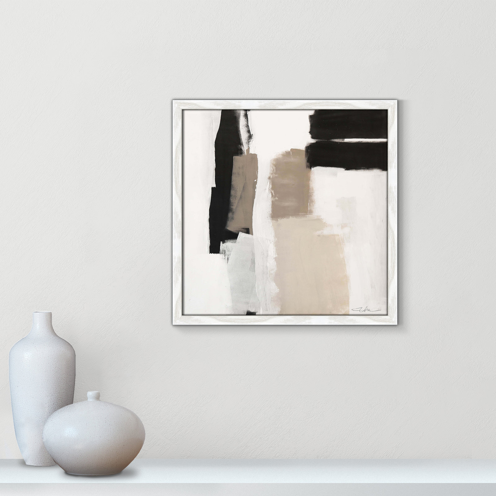 Earth Scapes II Print, 17" H x 17" W x 0.75" D, White Slim Framed