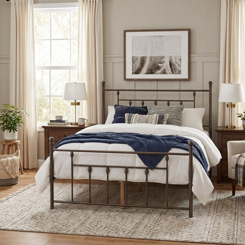 Lit plateforme Alderson, Simple, Brun cuivré