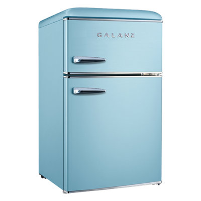 Galanz Retro 3.1 Cubic Feet Portable Kitchenette Mini Fridge with Freezer