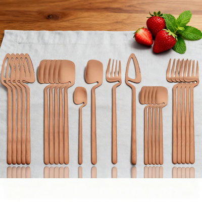 24-Piece Stainless Steel Flatware Set, Satin Finish Silverware Service For 6, Dishwasher Safe Kitchen Cutlery Set For Everyday Use