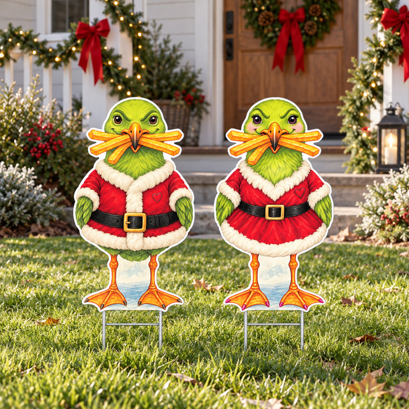 Ensemble de 2 panneaux verts Santa Yard Green Coast