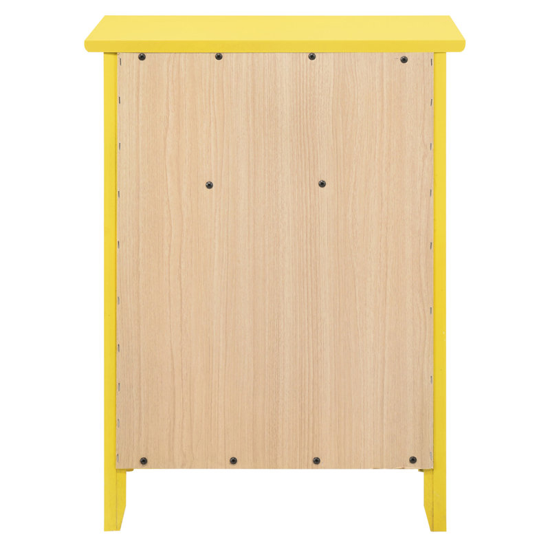 Table de chevet chic jaune vif avec rangement et espace - H 25 po x l 19 po x P 15 po, tiroir, entièrement assemblé, pour chambre à coucher H 25 po x l 19 po x P 15 po, structure solide