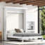 Lit escamotable classique LouvreFold avec pin massif et rangement multifonctionnel pour petite chambre à coucher, chambre d'amis-125361170