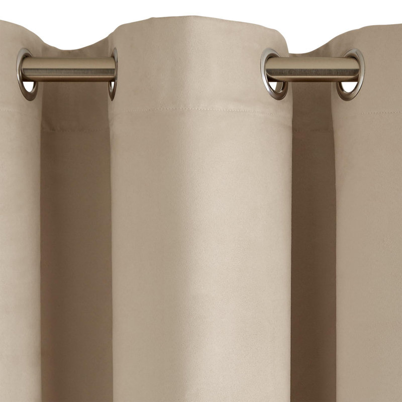 Room Darkening Curtain Single Panel, Width 145 x Drop 350cm, Light Beige