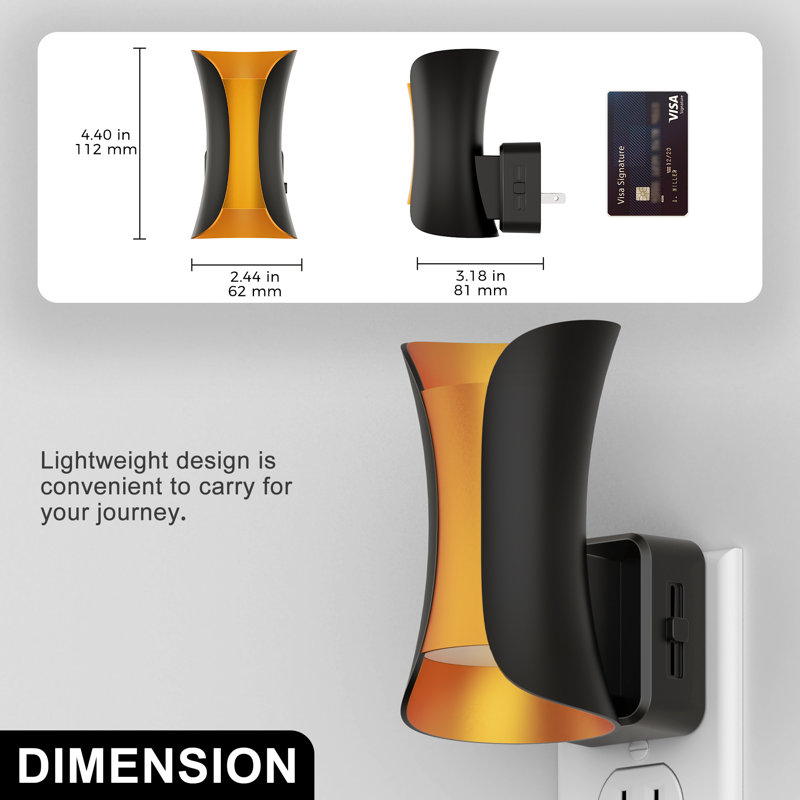 3000K Plug Into Wall LED Night Lights, Nightstand Sconces, 0%-100% Dimmable