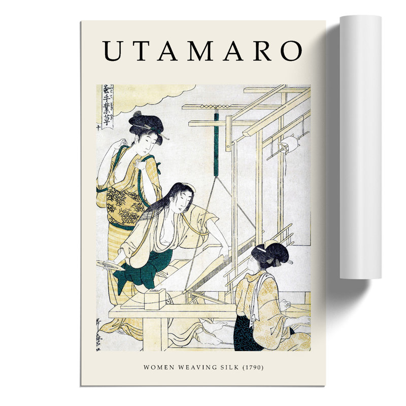 Women Weaving Silk - No Frame Print, 42cm H x 30cm W x 0.1cm D