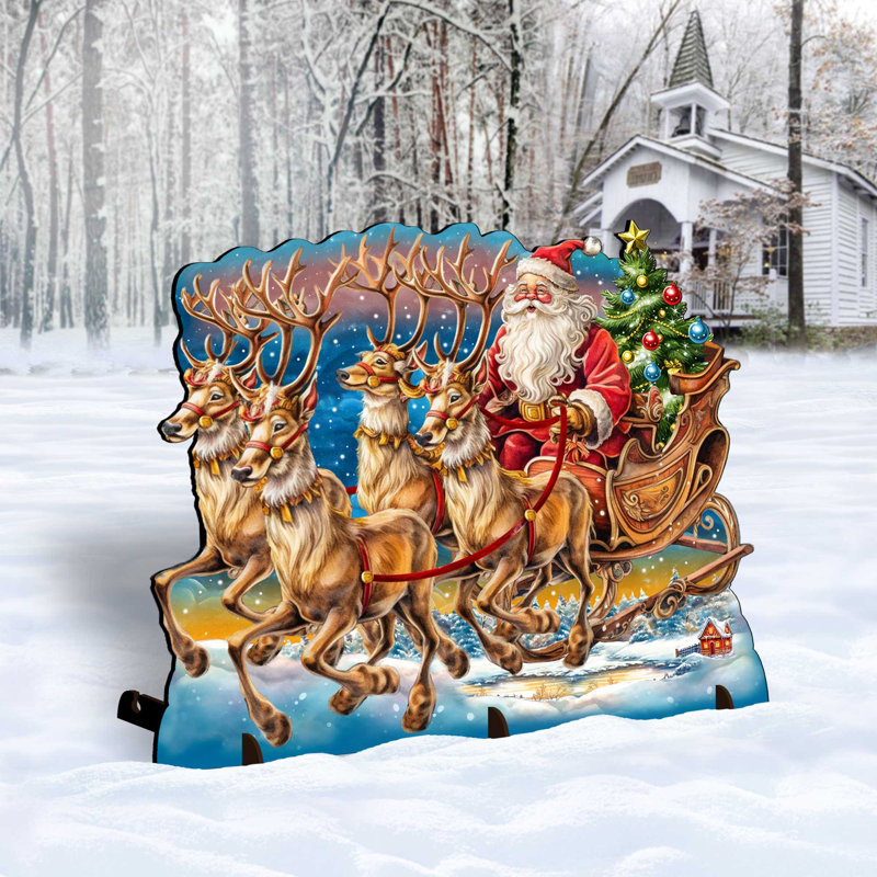 Figurine Père Noël en traîneau