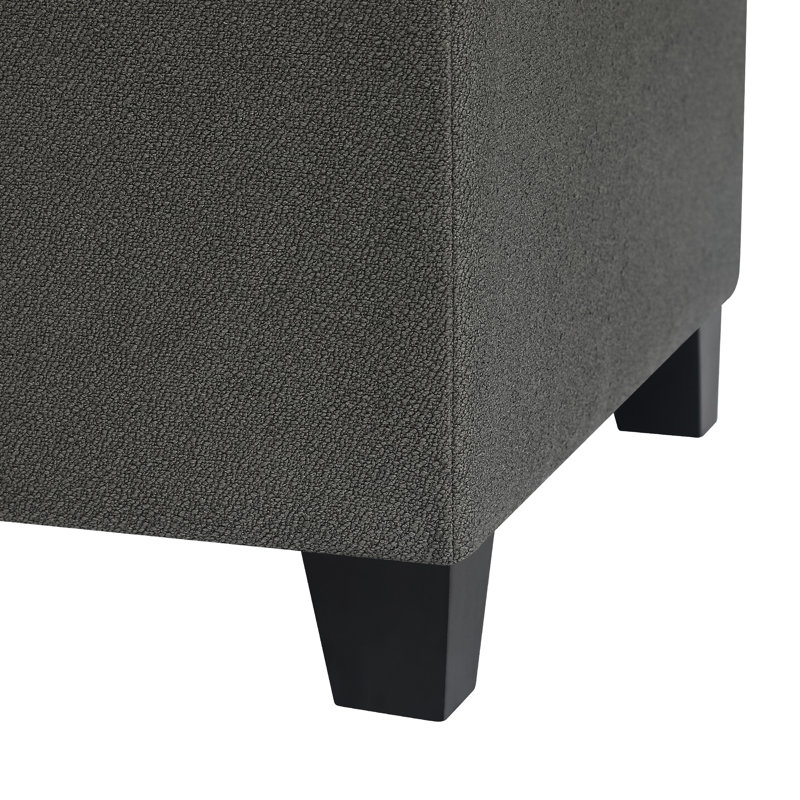 Banc de rangement avec repose-pieds 36 pouces, Gris