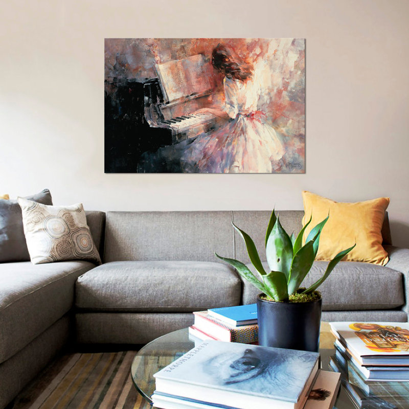 « romantique rythmique », impression sur toile, H 12 po x l 18 po x P 1,5 po, Pas de tapis, Toile tendue