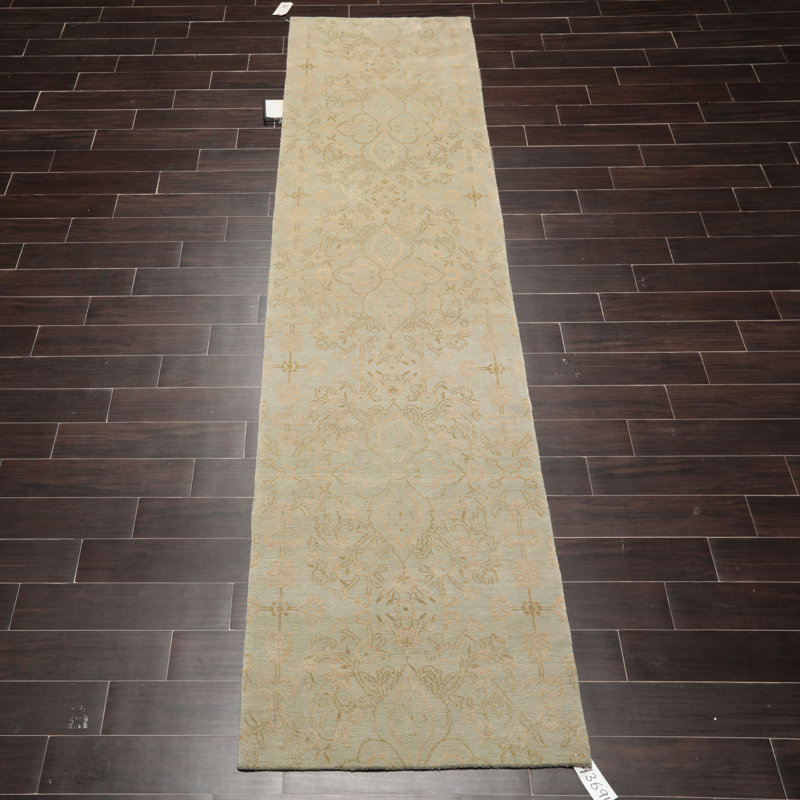 Tapis de couloir noué à la main en laine/soie Tapis décoratif