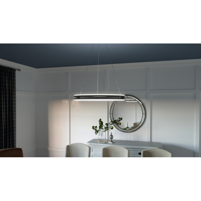 Inklen 1 - Light LED Kitchen Island Pendant, 90.75" H x 24" W x 24" D
