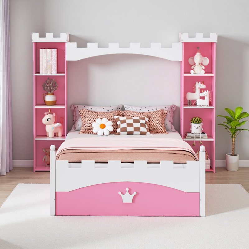 Lit plateforme pour enfants Dreamy, Blanc / Rose