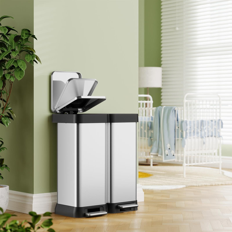 Steel Kitchen Rubbish Bin - 60 L