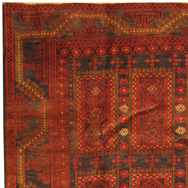 Tapis rouge / bleu marine fait à la main Hartstein