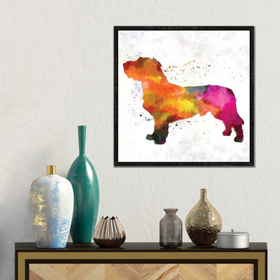 Fawn Brittany Basset In Watercolor by Paul Rommer - Gallery-Wrapped Canvas Giclée on Canvas