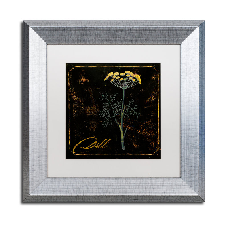 Jadaya «Black Gold Herbs I», impression encadrée, H 11 po x l 14 po x P 0,5 po, Blanc