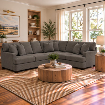 Emilio 125 " Cotton and Polyester Blend L-Shaped Corner Sectional