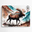 «Southwestern Animals Moose 39», art mural en métal blanc-2024786906
