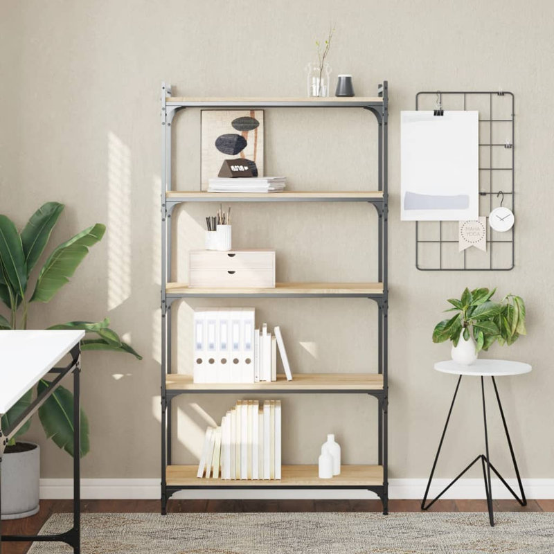 Abigeal Standard Bookcase, 154cm H x 80cm W x 30cm D, Grey Sonoma