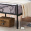 Cadre de lit simple en métal pour enfants, tête et pied de lit, rangement de 12,2 pouces, noir-1601563665-1601563670