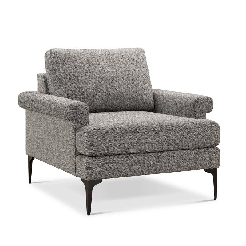 Woven Fabric Chair, Gray Polyester