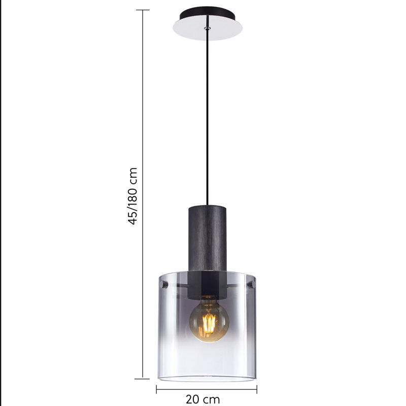 Jedidja 1 - Light Black Single Pendant