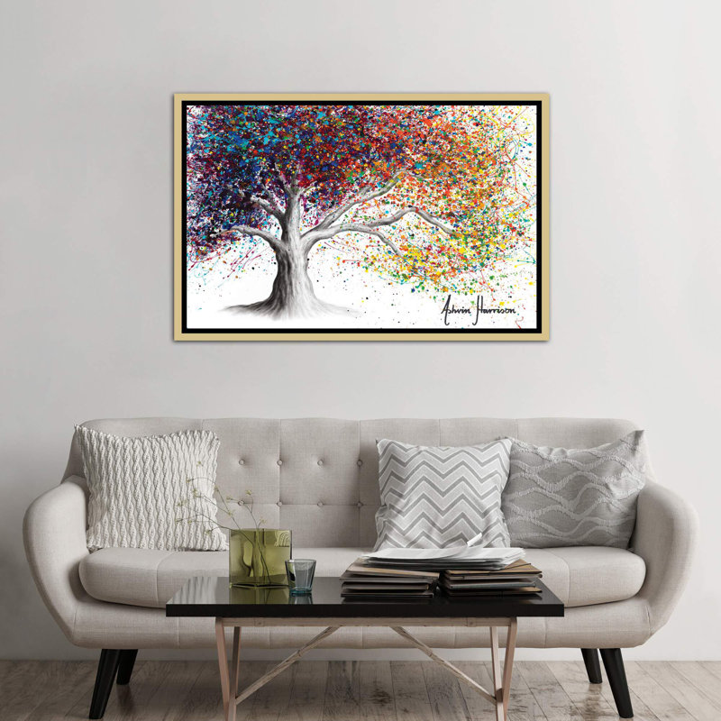 «The Color of Dreams» par Ashvin Harrison - impression encadrée, Toile encadrée d'or, H 32 po x l 48 po, Doré