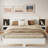 Wooden Floating Platform Bed With Led Lights And Built-in Nightstands-1462993174
