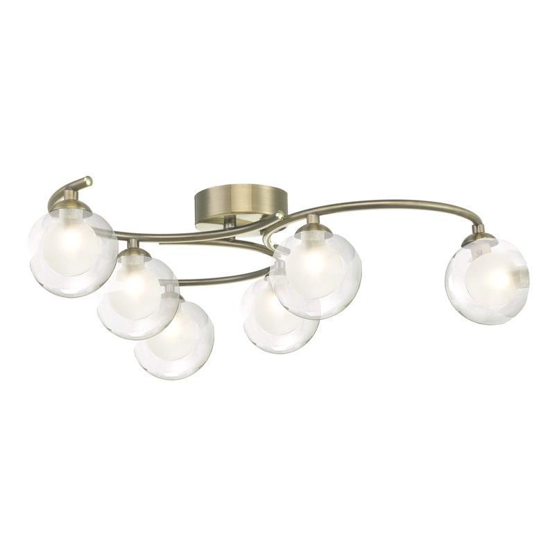 Yutan Semi Flush Mount, Antique Brass